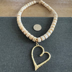 Harrison Heart Necklace cream