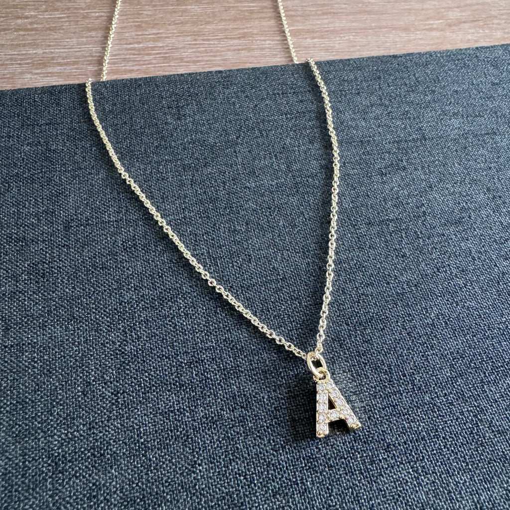Casen Rhinestone Initial Necklace