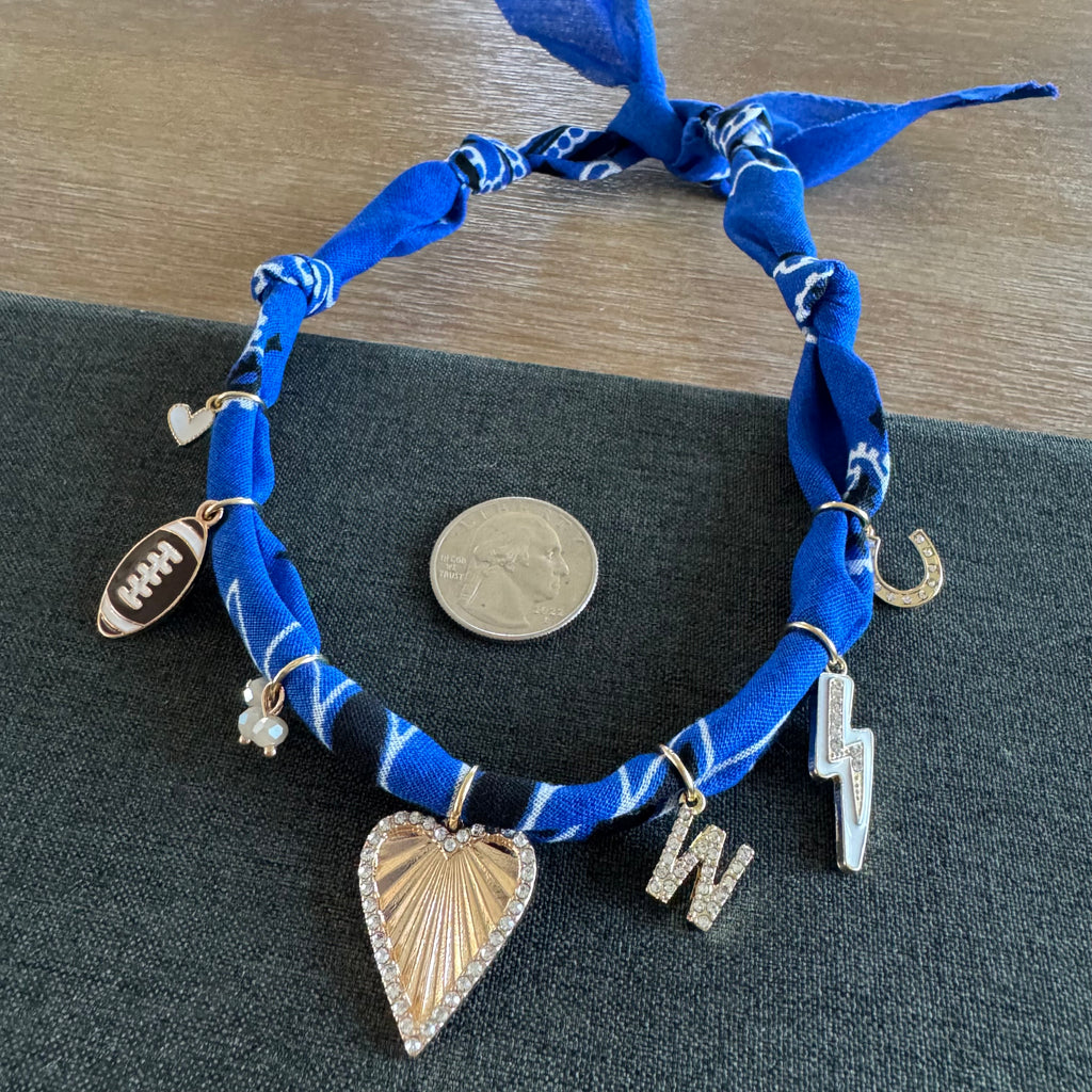 Football Bandana Necklace Blue