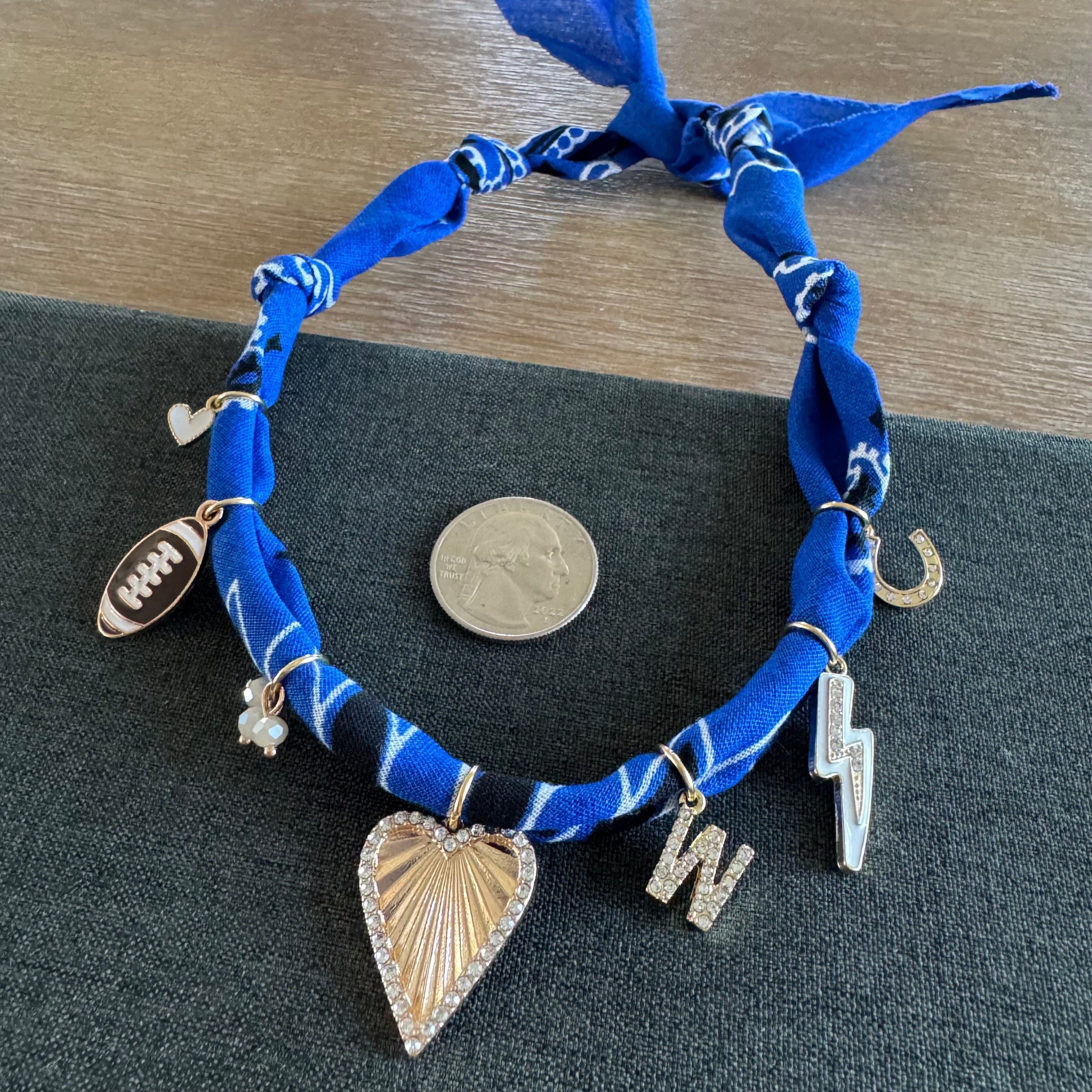Football Bandana Necklace Blue