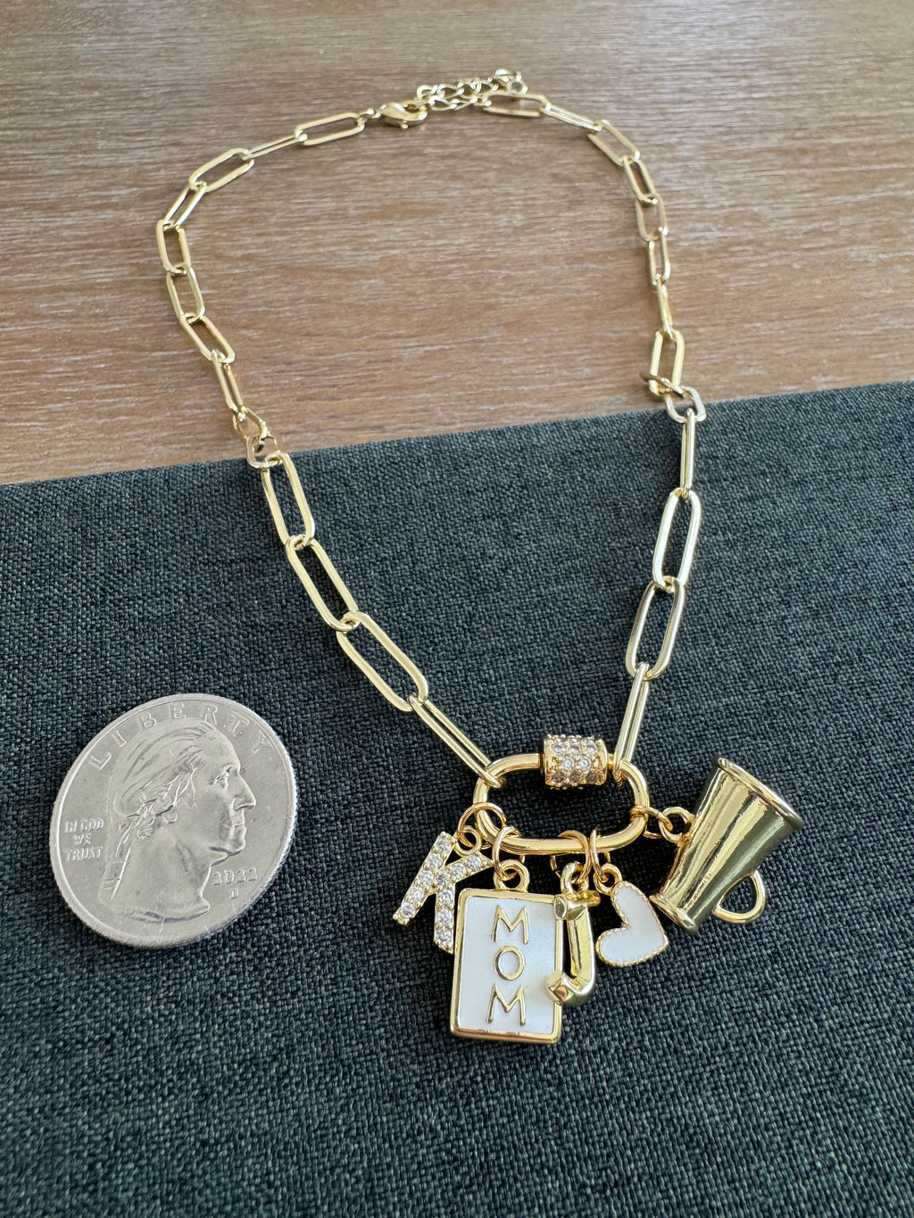 Mia Cheer Mom Carabiner Necklace