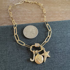 Basketball Star Charm Necklace Golden