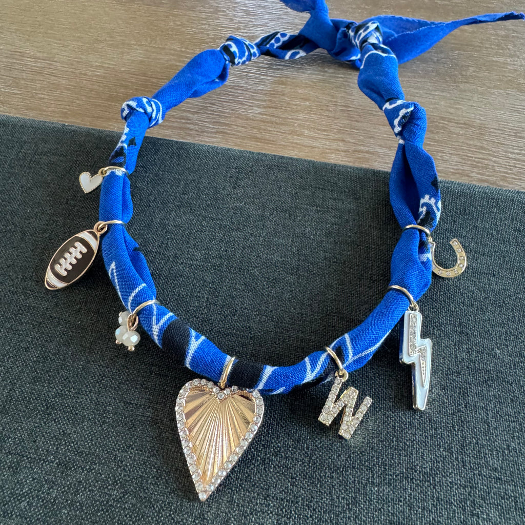 Football Bandana Necklace Blue