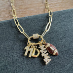 Hollar Football Mama Charm Necklace
