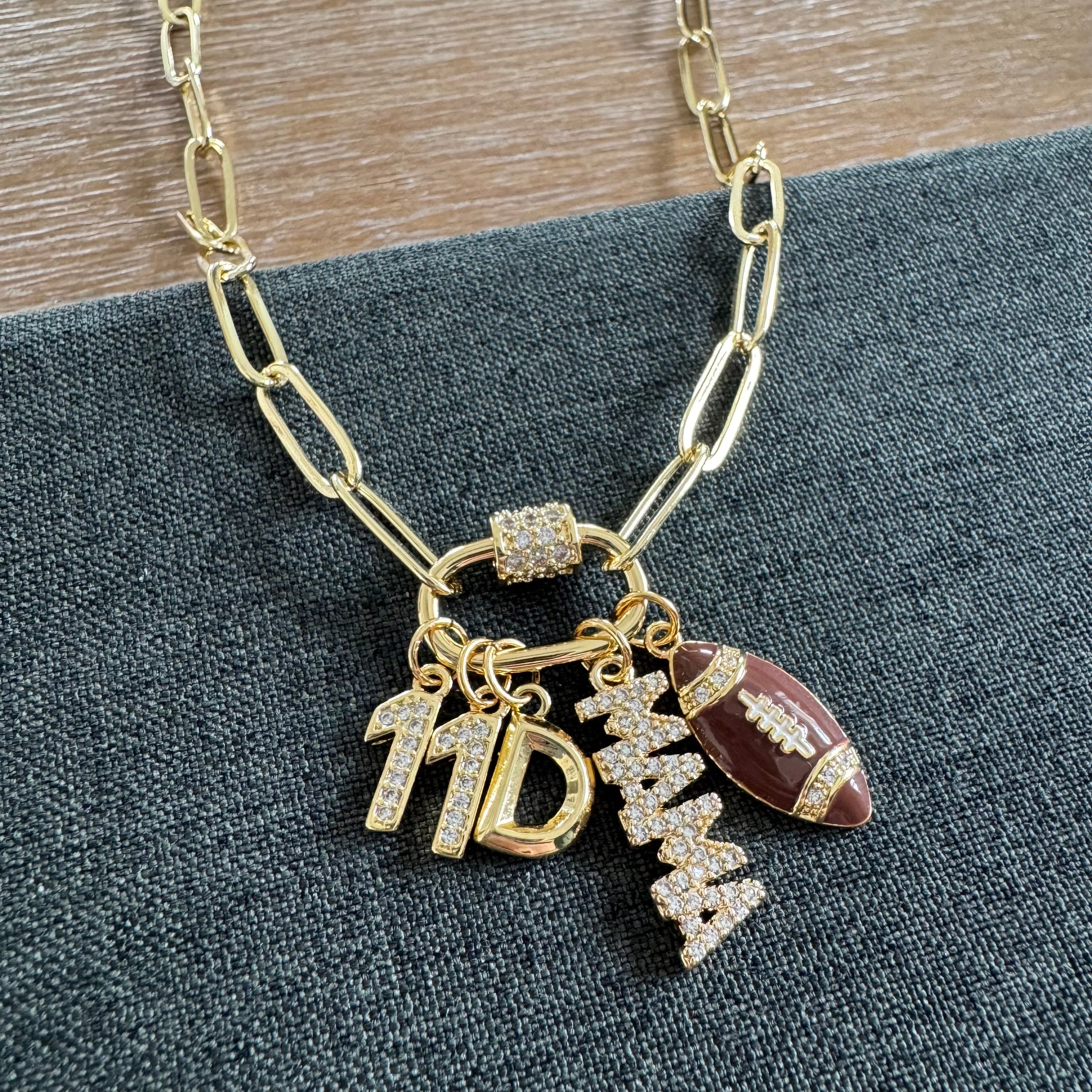 Hollar Football Mama Charm Necklace
