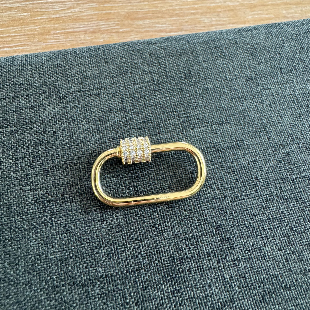 Rhinestone Carabiner Golden