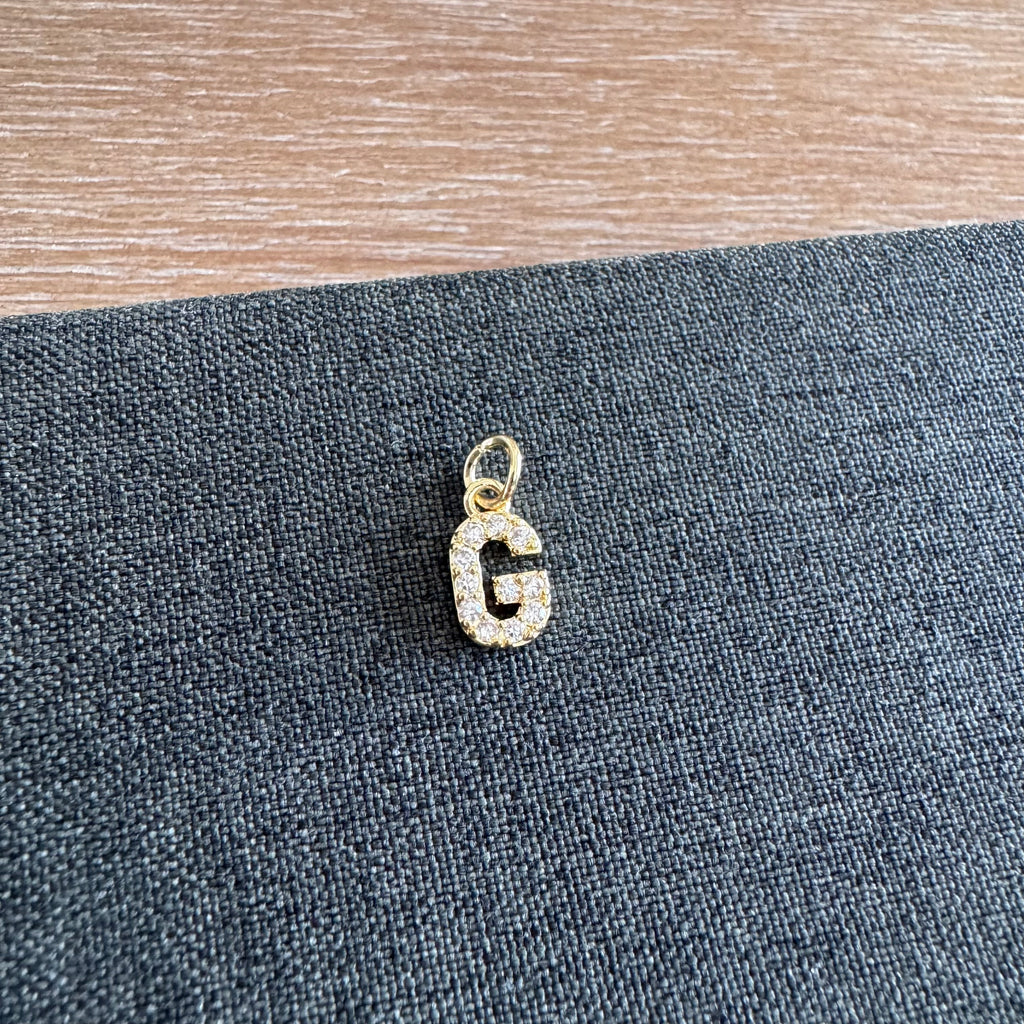 Rhinestone Letter Charm