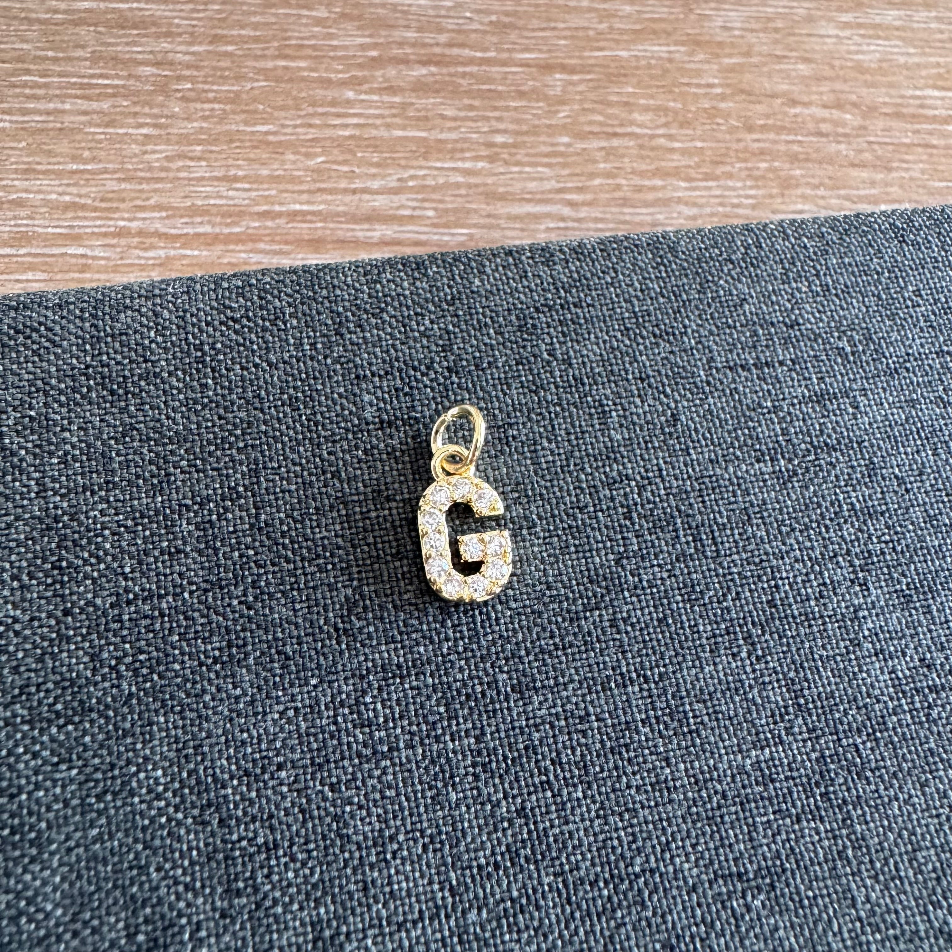 Rhinestone Letter Charm