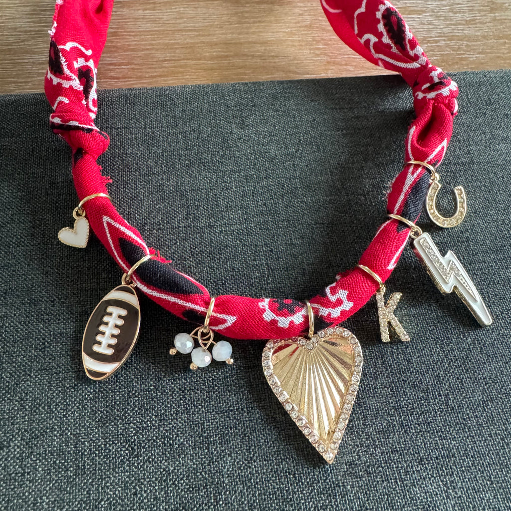 Football Bandana Necklace Red