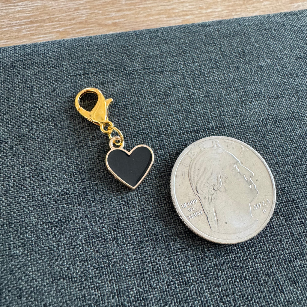Black Heart Charm with clasp