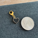 Black Heart Charm with clasp