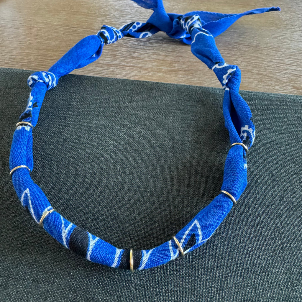 Premade Bandana Necklace Blue