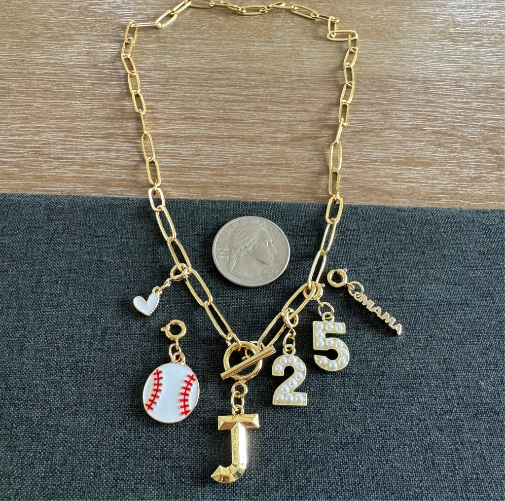 Baseball Mama Number Necklace