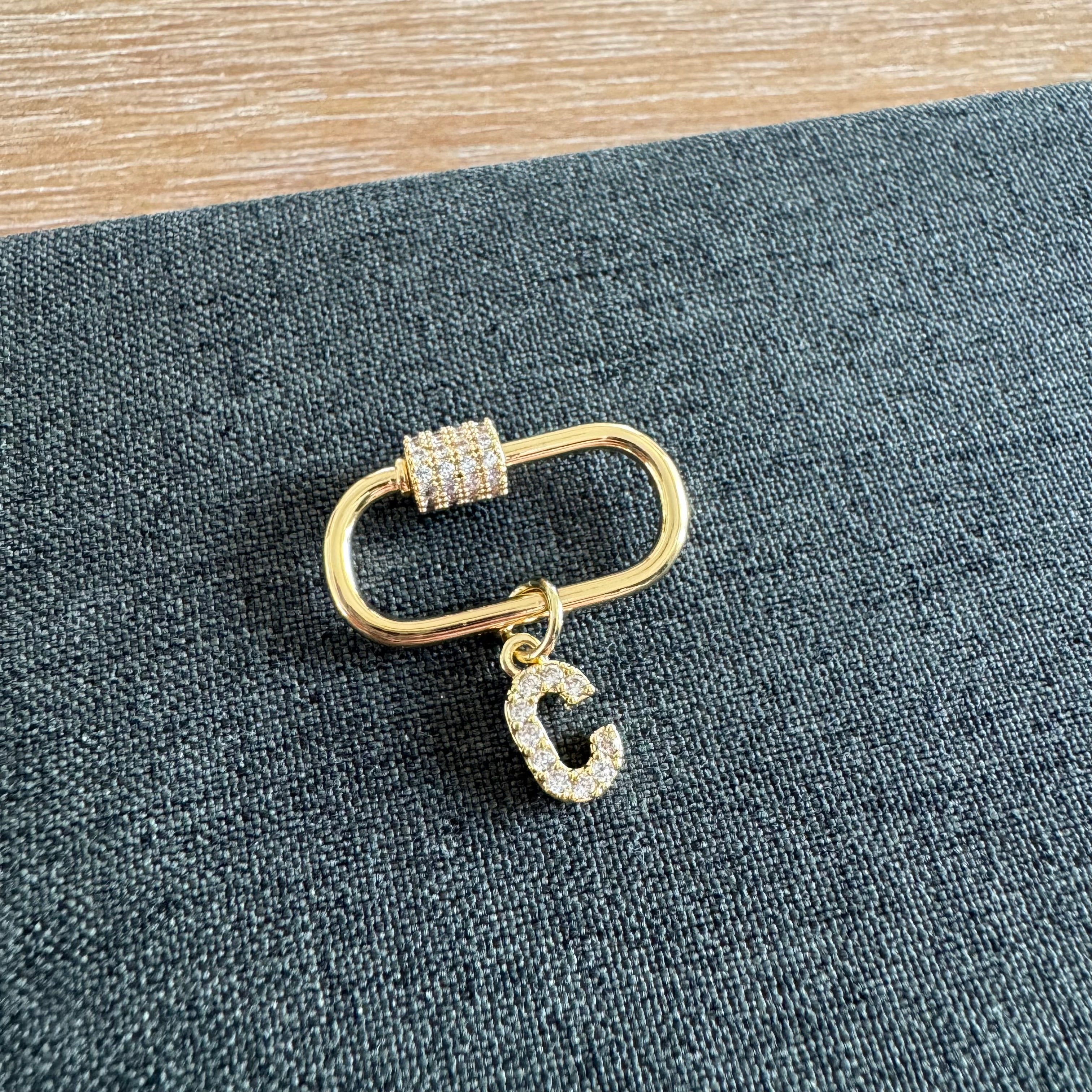 Custom Rhinestone Letter Carabiner