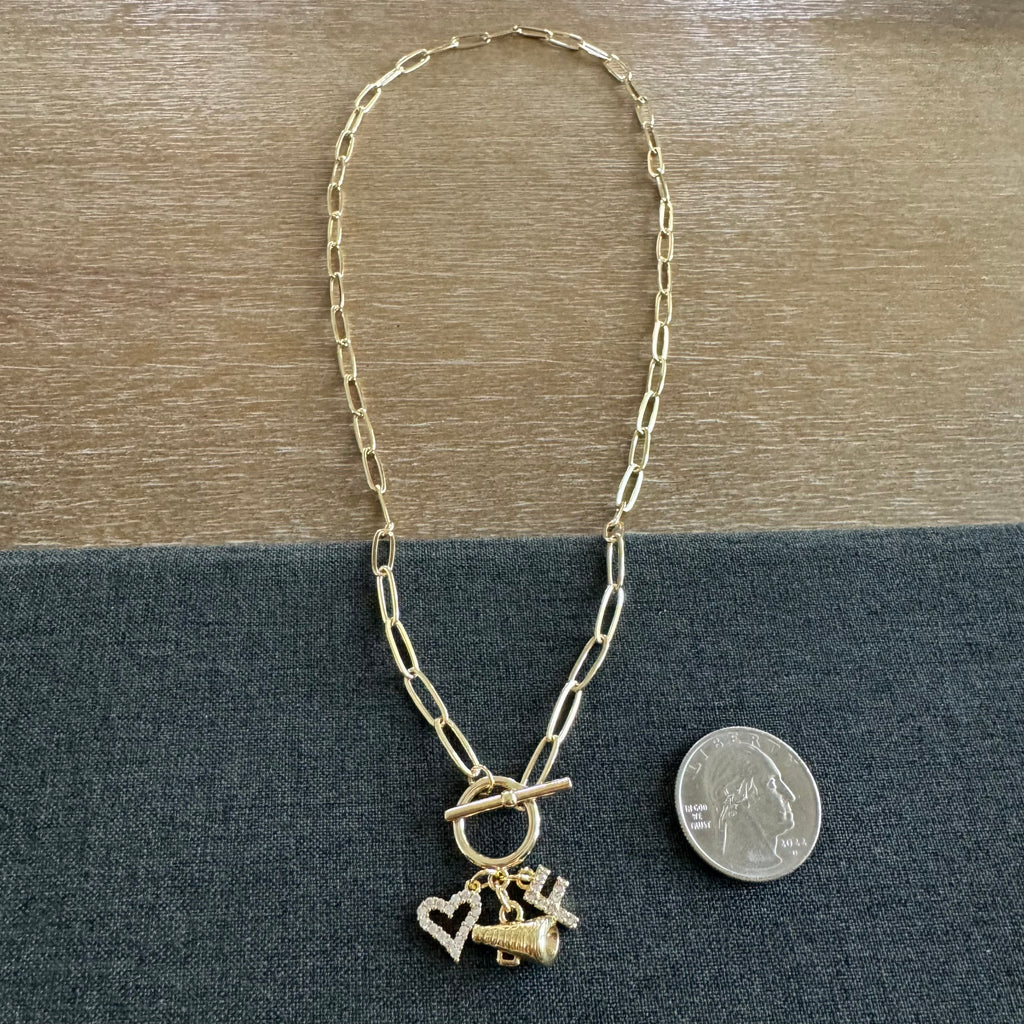Cheer Charm Cluster Necklace