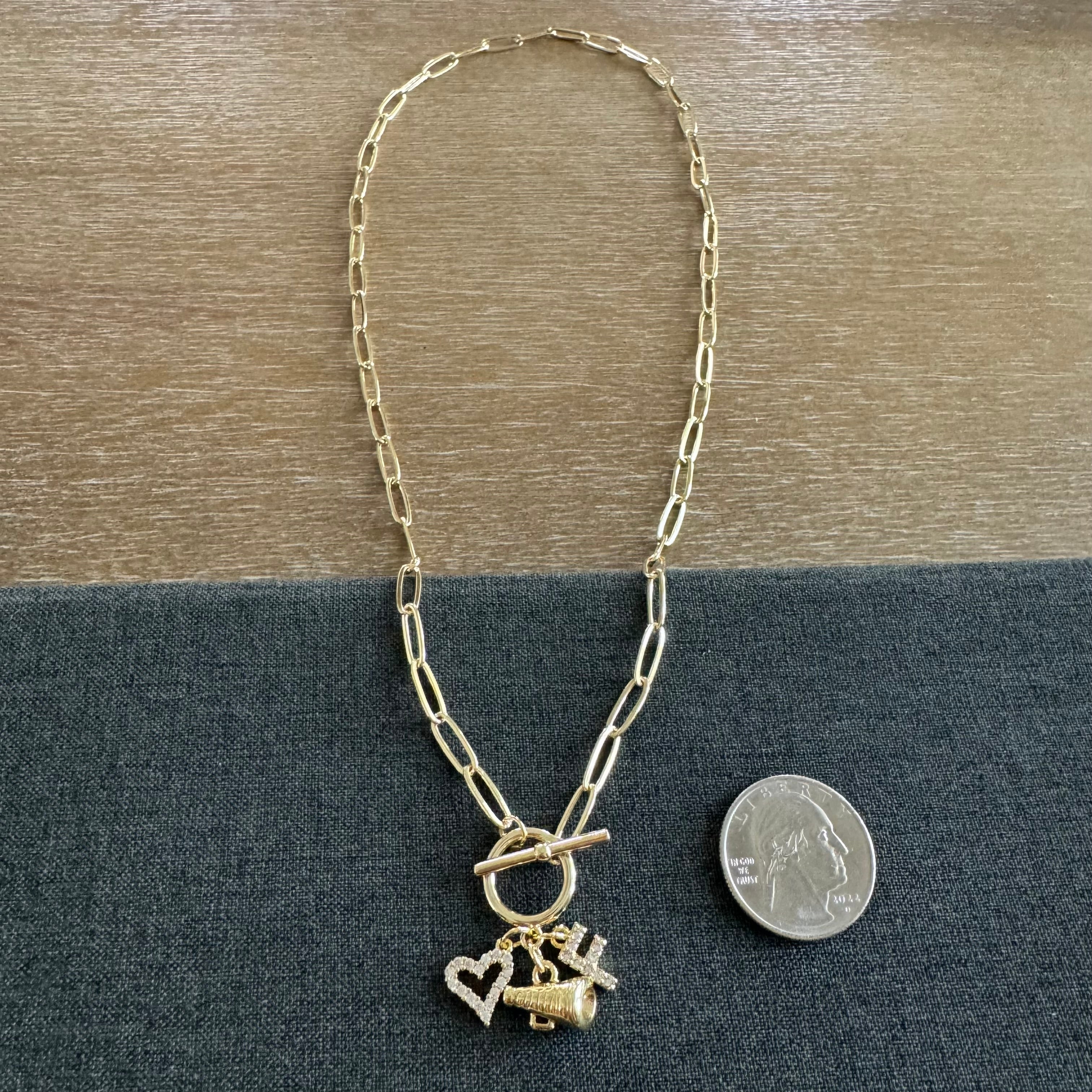 Cheer Charm Cluster Necklace