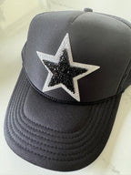 Dual Silver Star Black Hat