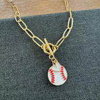 Baseball Heart Layered Necklace