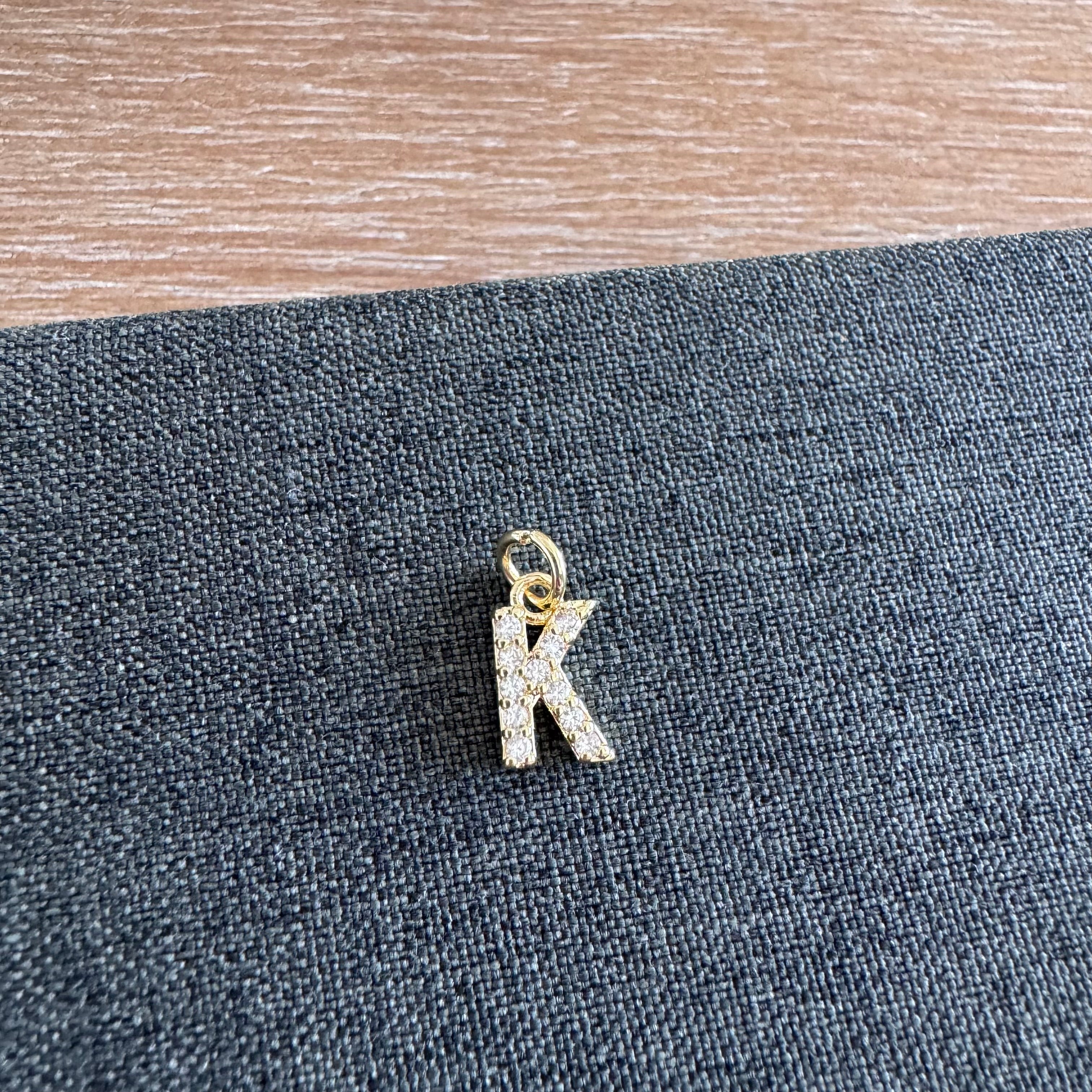 Rhinestone Letter Charm