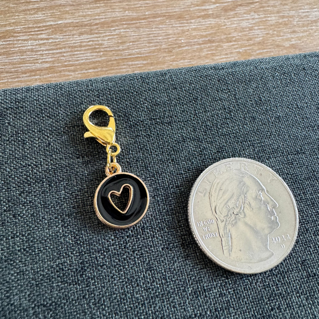 Black Open Heart Charm shoe charm