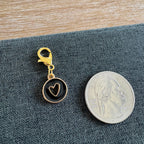 Black Open Heart Charm shoe charm