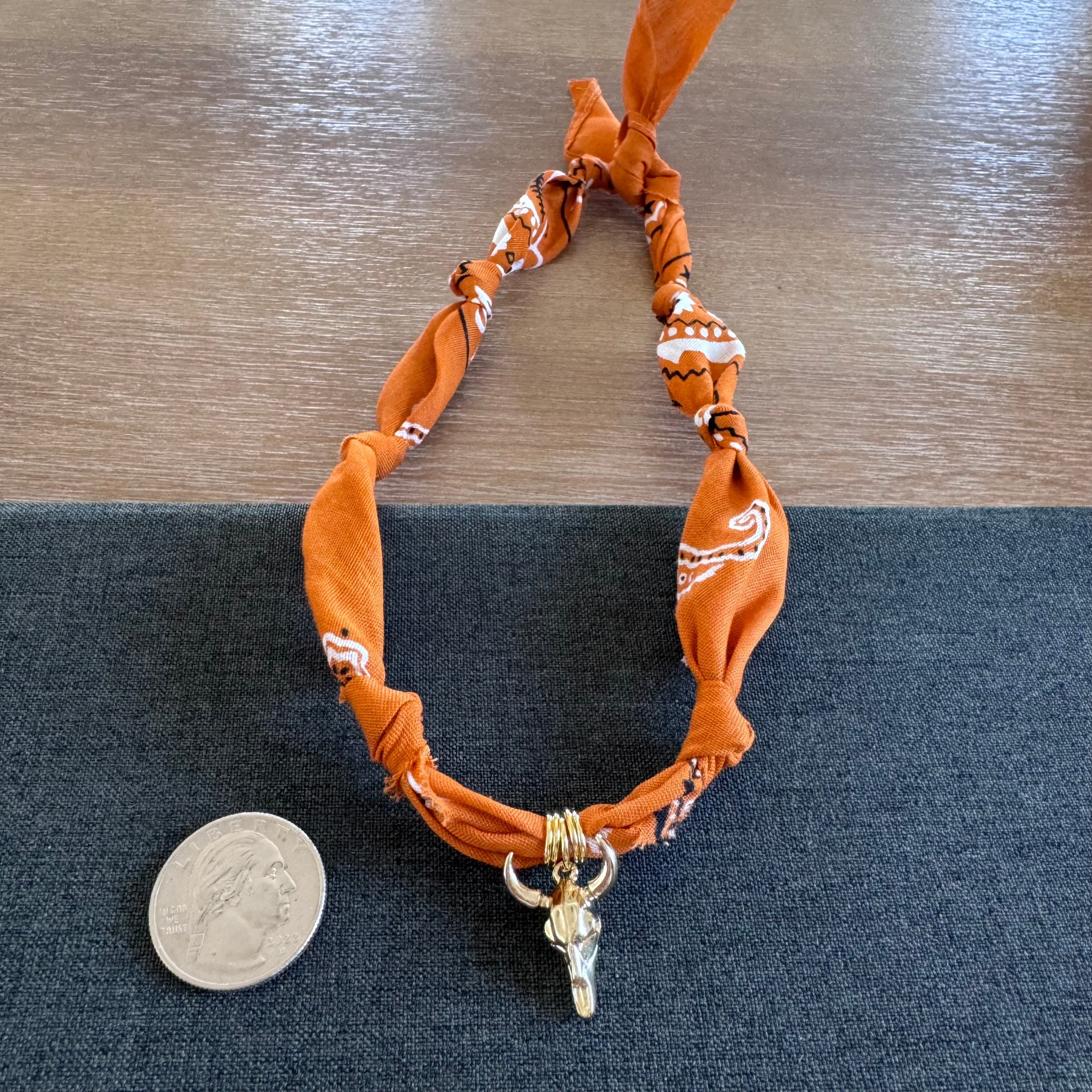 Longhorn Bandana Necklace burnt orange