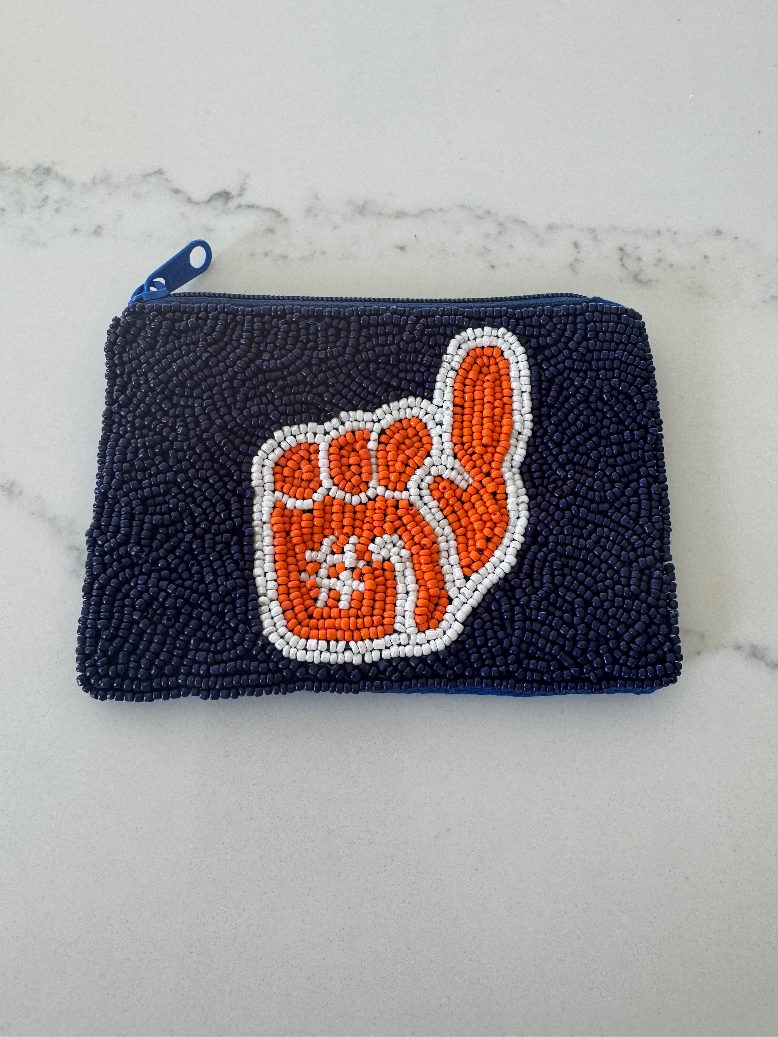 Orange and Blue Zipper Bag