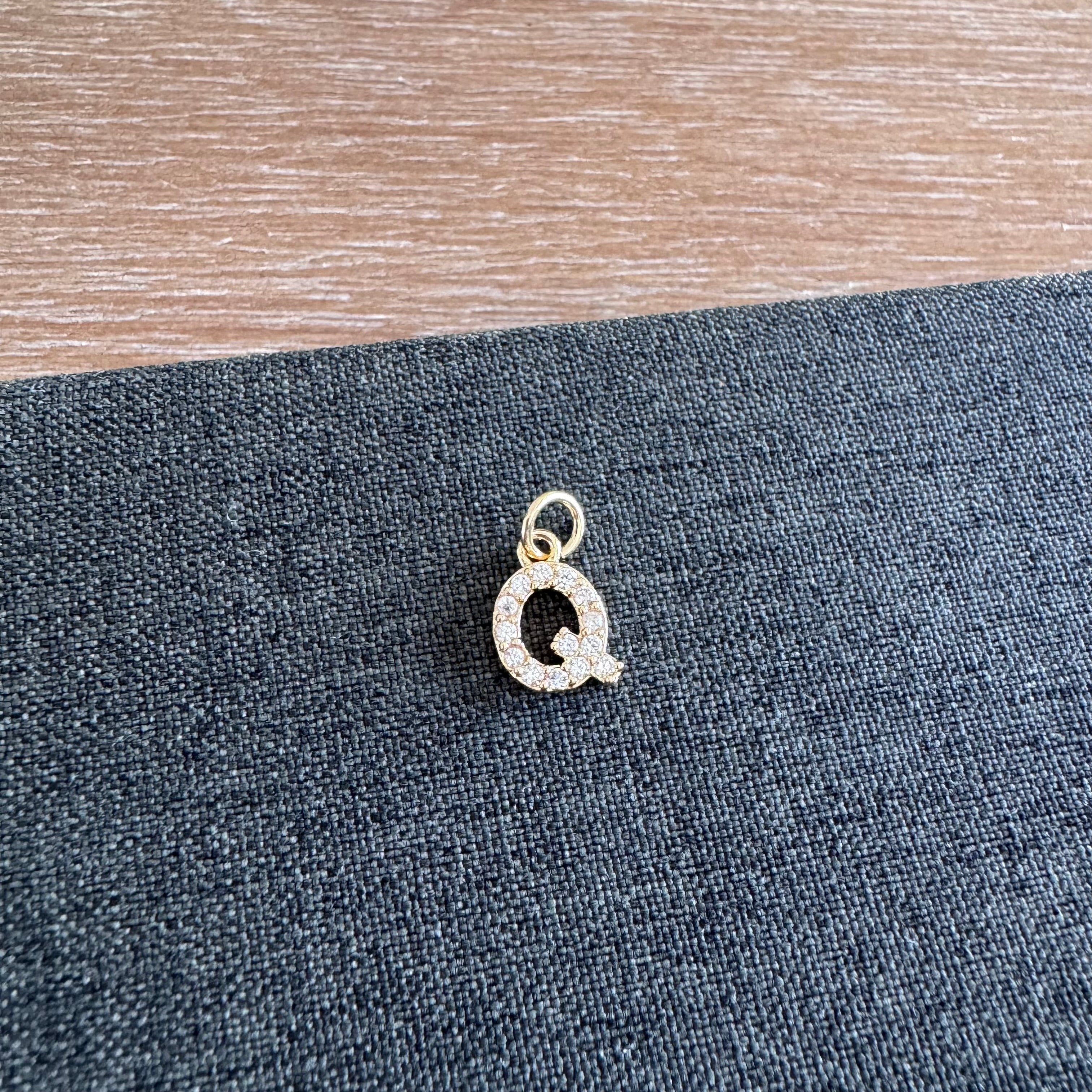 Rhinestone Letter Charm