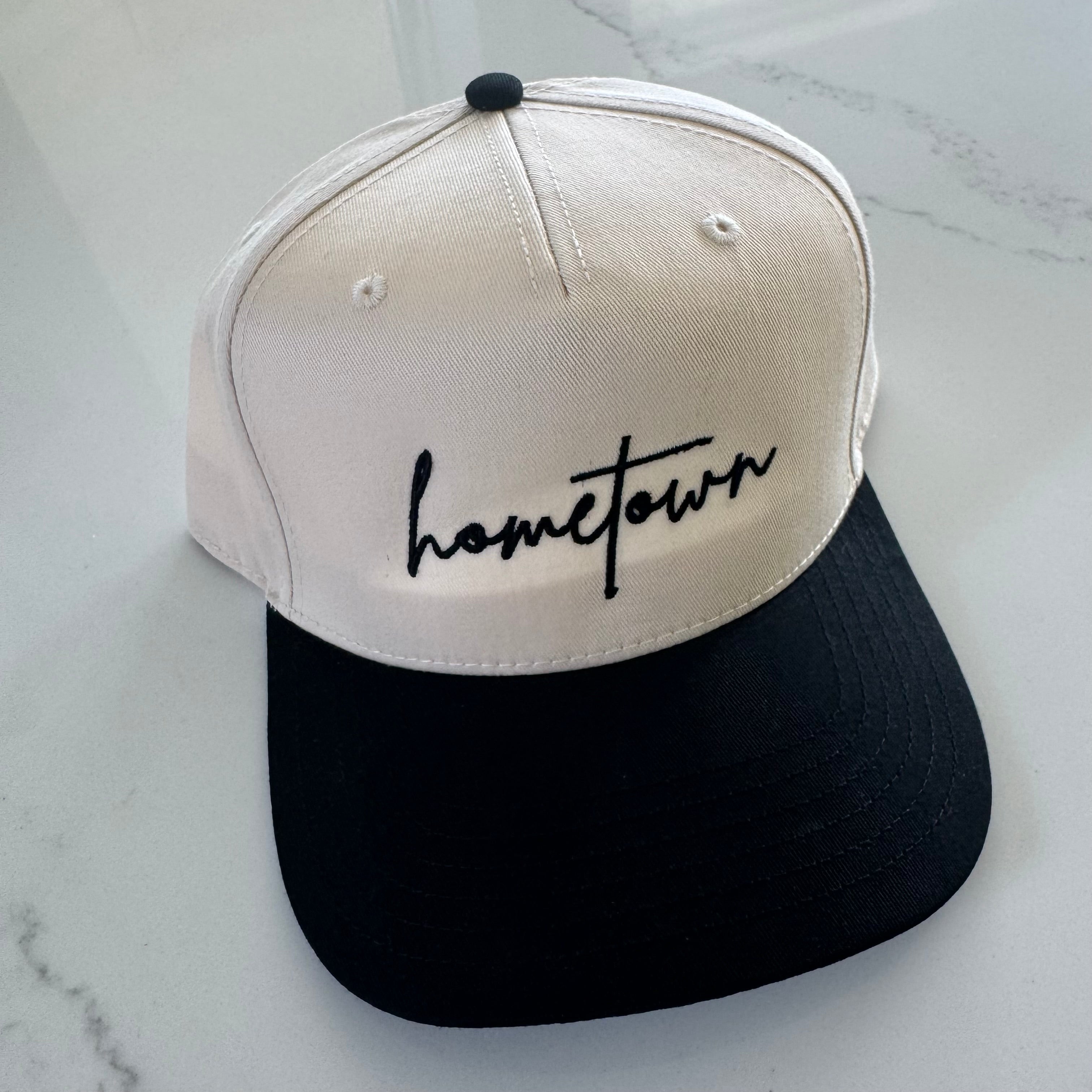 Hometown Embroidered Black Hat