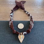 Longhorn Bandana Charm Necklace brown