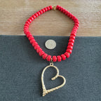 Harrison Heart Necklace red