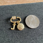 Custom Letter Basketball Golden Small Carabiner