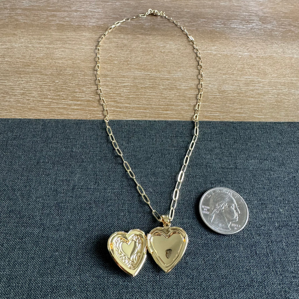 On Cloud 9 Heart Locket Charm Necklace