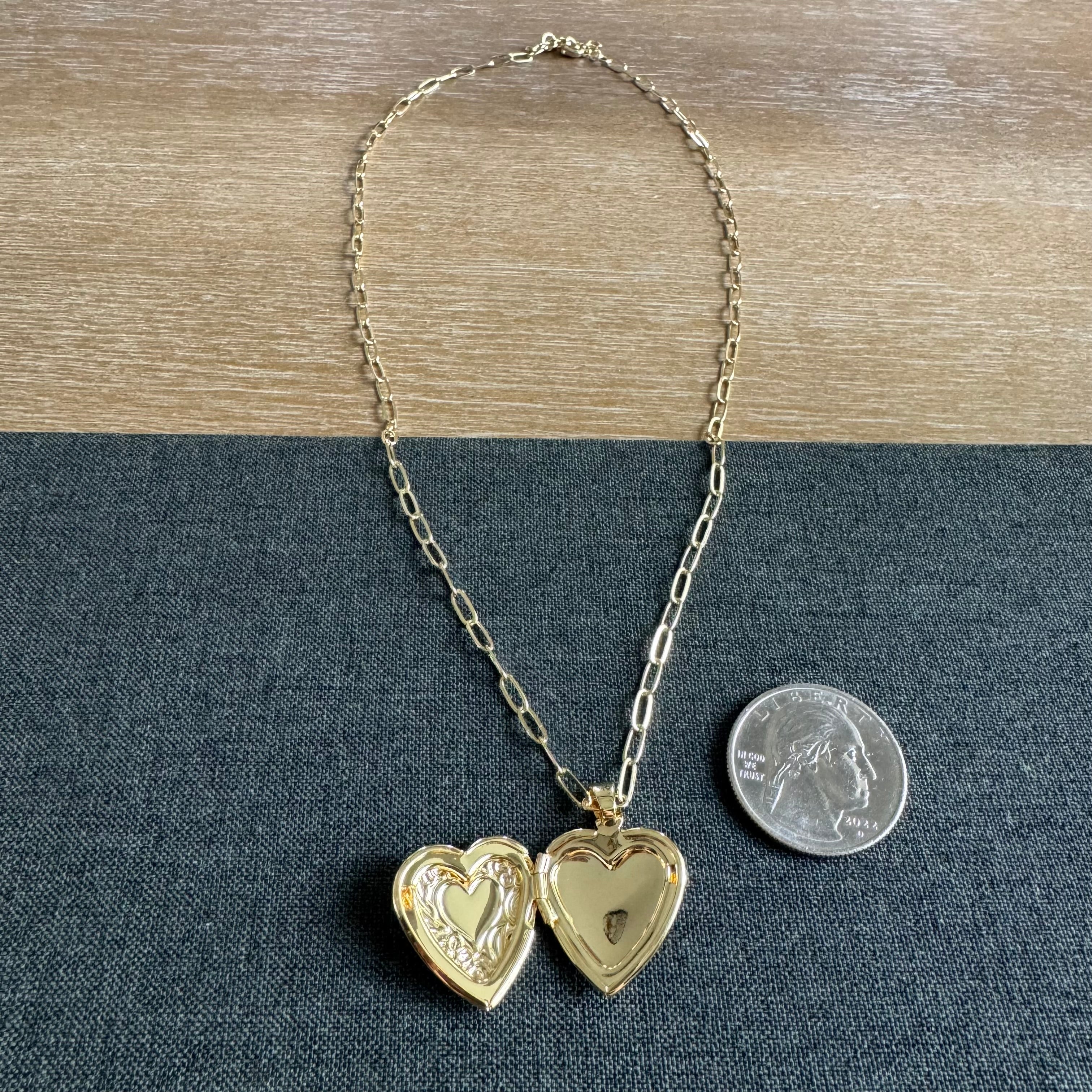 On Cloud 9 Heart Locket Charm Necklace