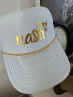 Nash Stars White Hat with chain