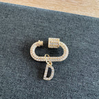 Stone Initial Bling Carabiner