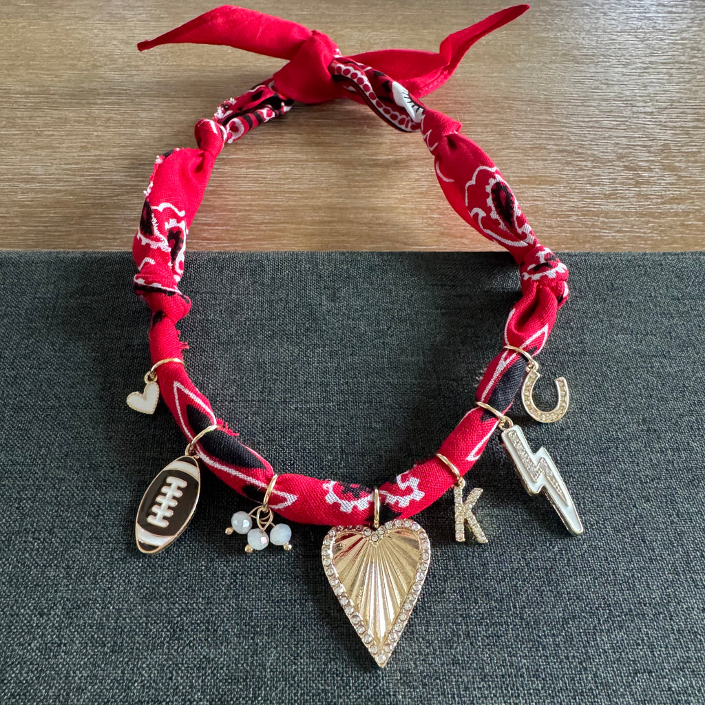 Football Bandana Necklace Red