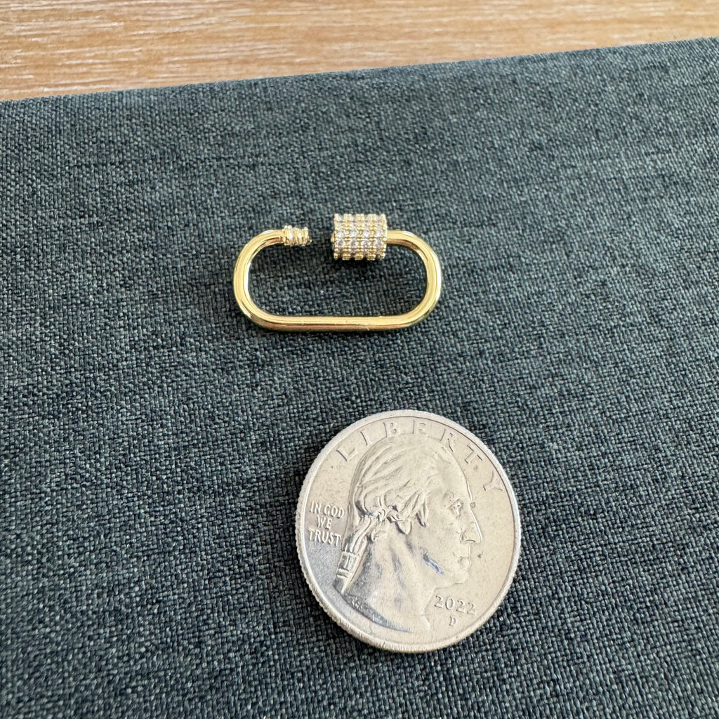 Rhinestone Carabiner Golden