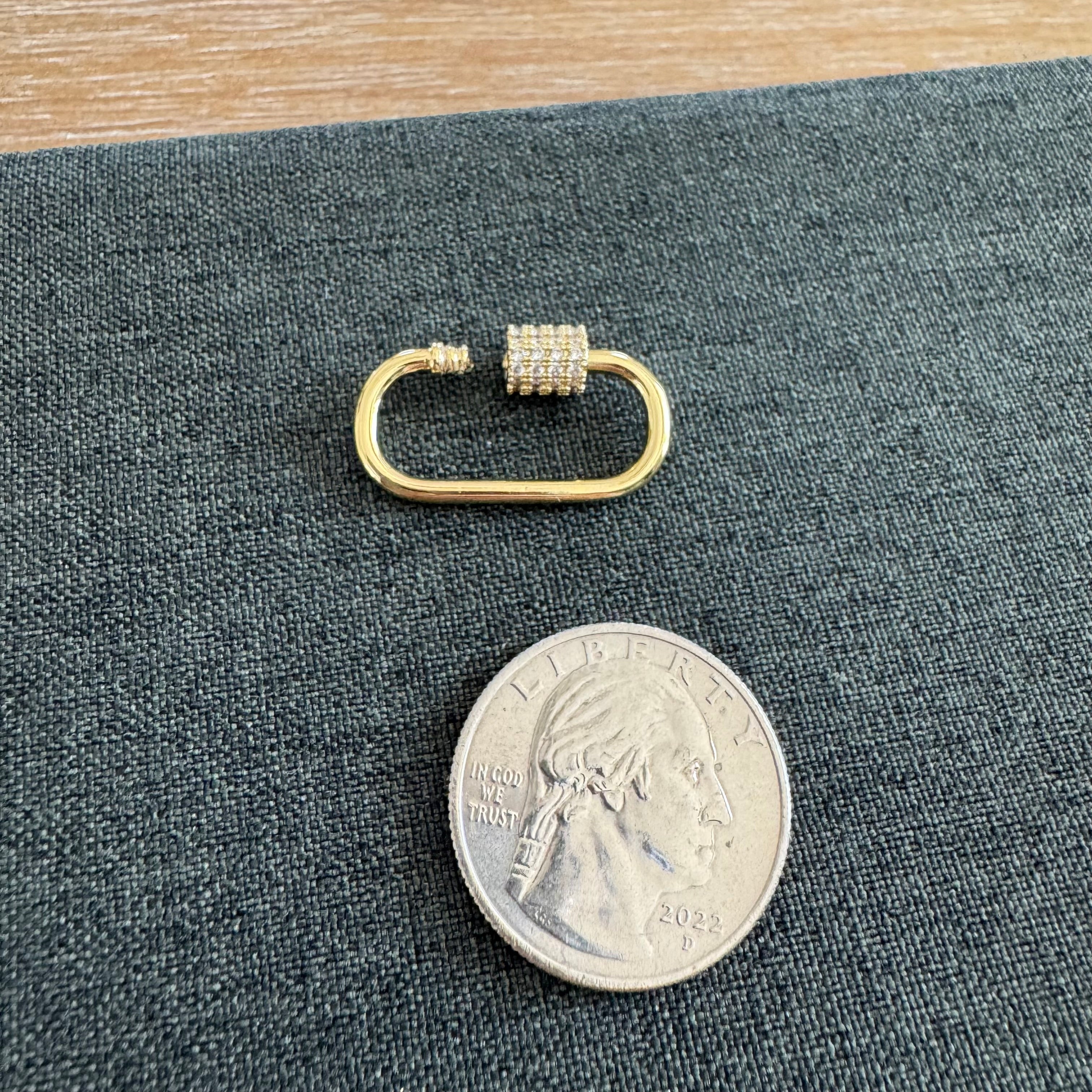 Rhinestone Carabiner Golden