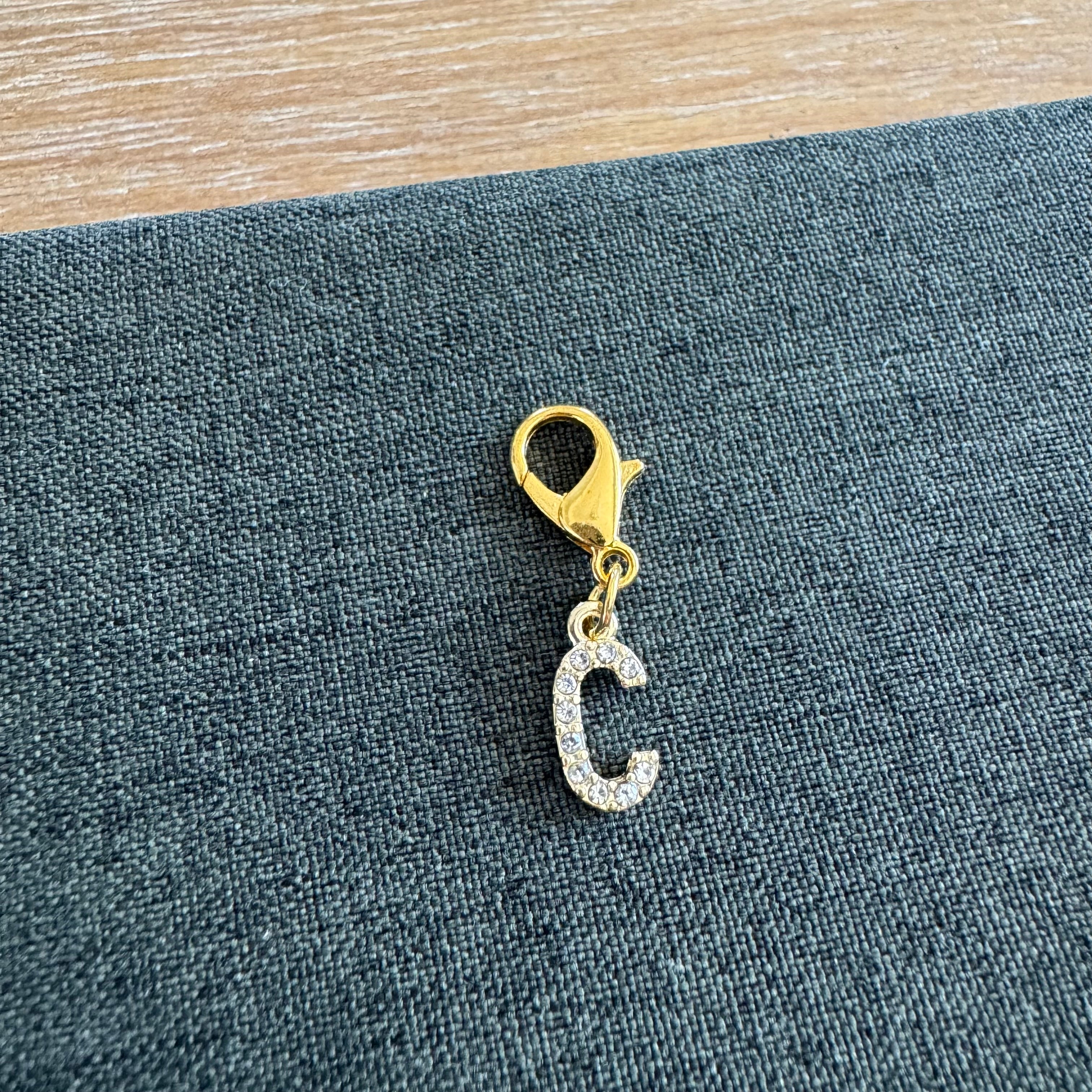 Stone Letter Shoe Charm