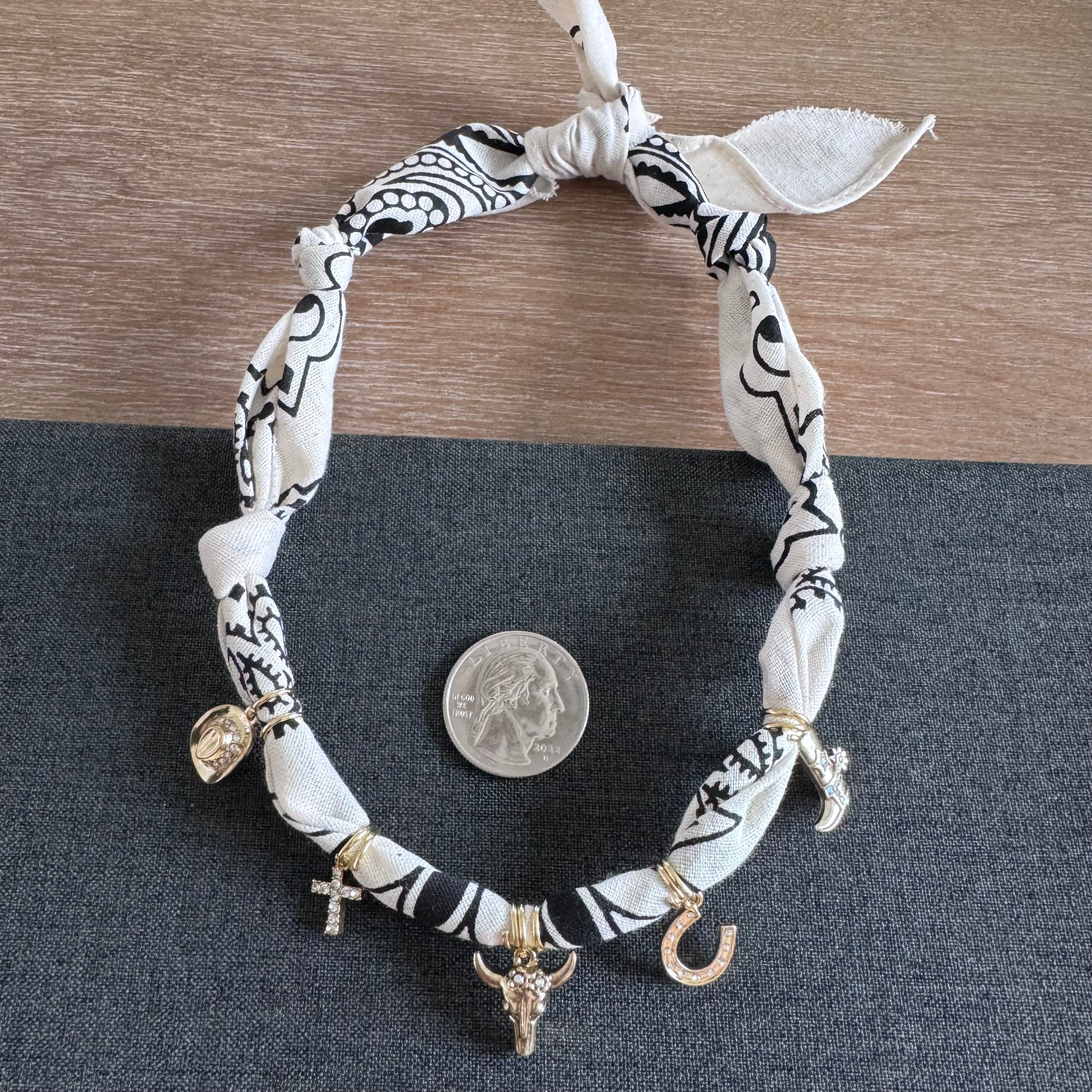 Rodeo Bandana Charm Necklace Cream