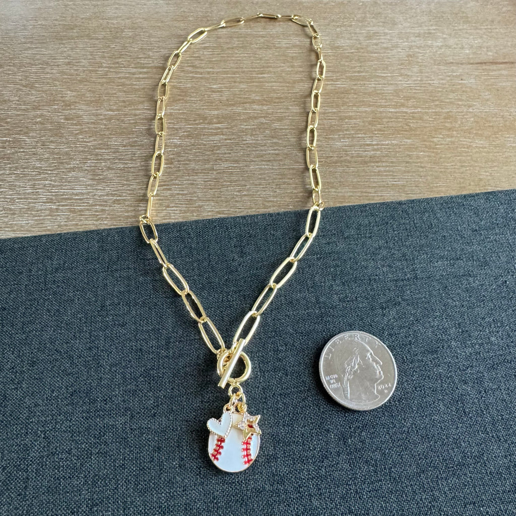 Baseball Star Layered Necklace