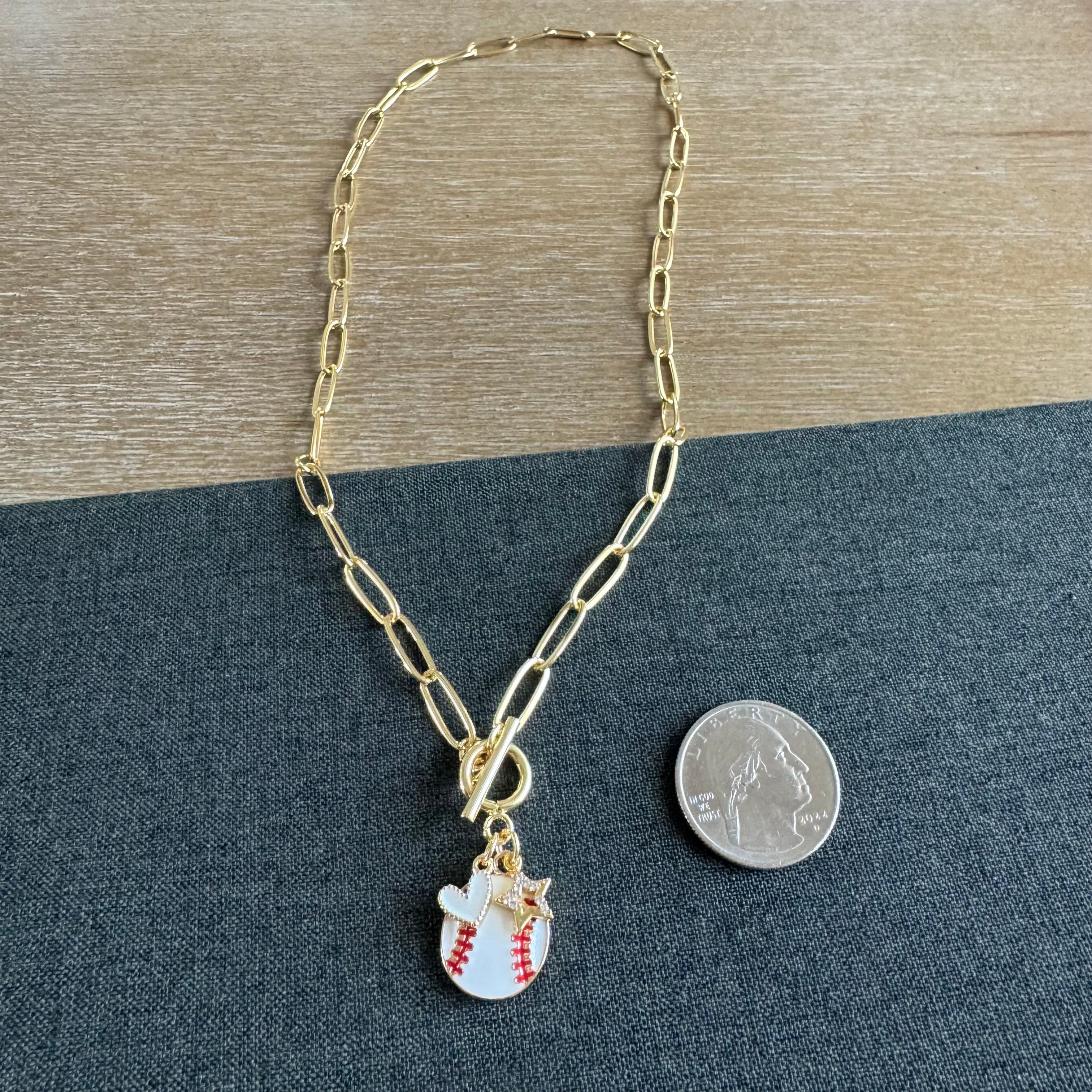 Baseball Star Layered Necklace