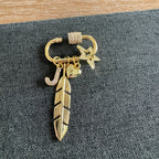 Hometown Initial Rhinestone Carabiner Golden