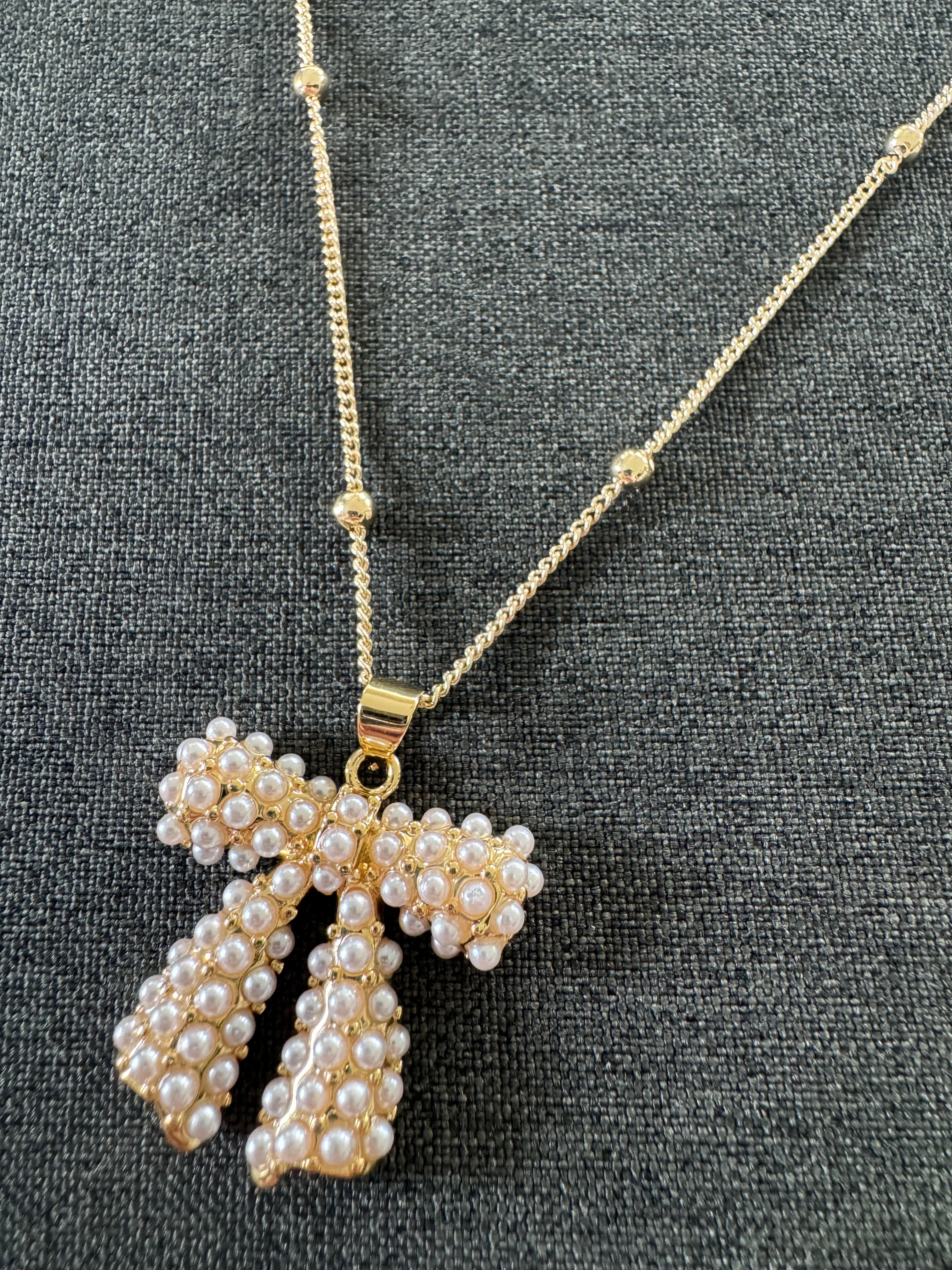 Pearl Bow Necklace