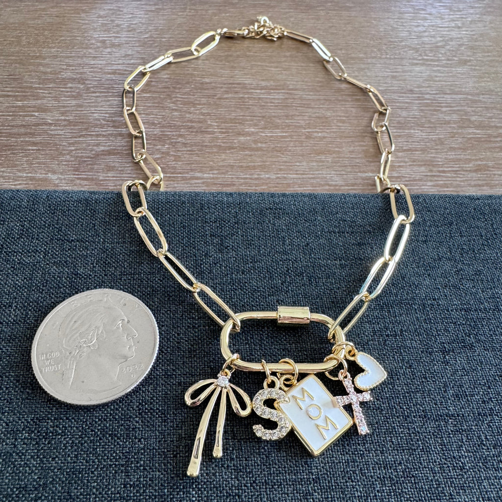 Stafford Carabiner Mom Charm Necklace