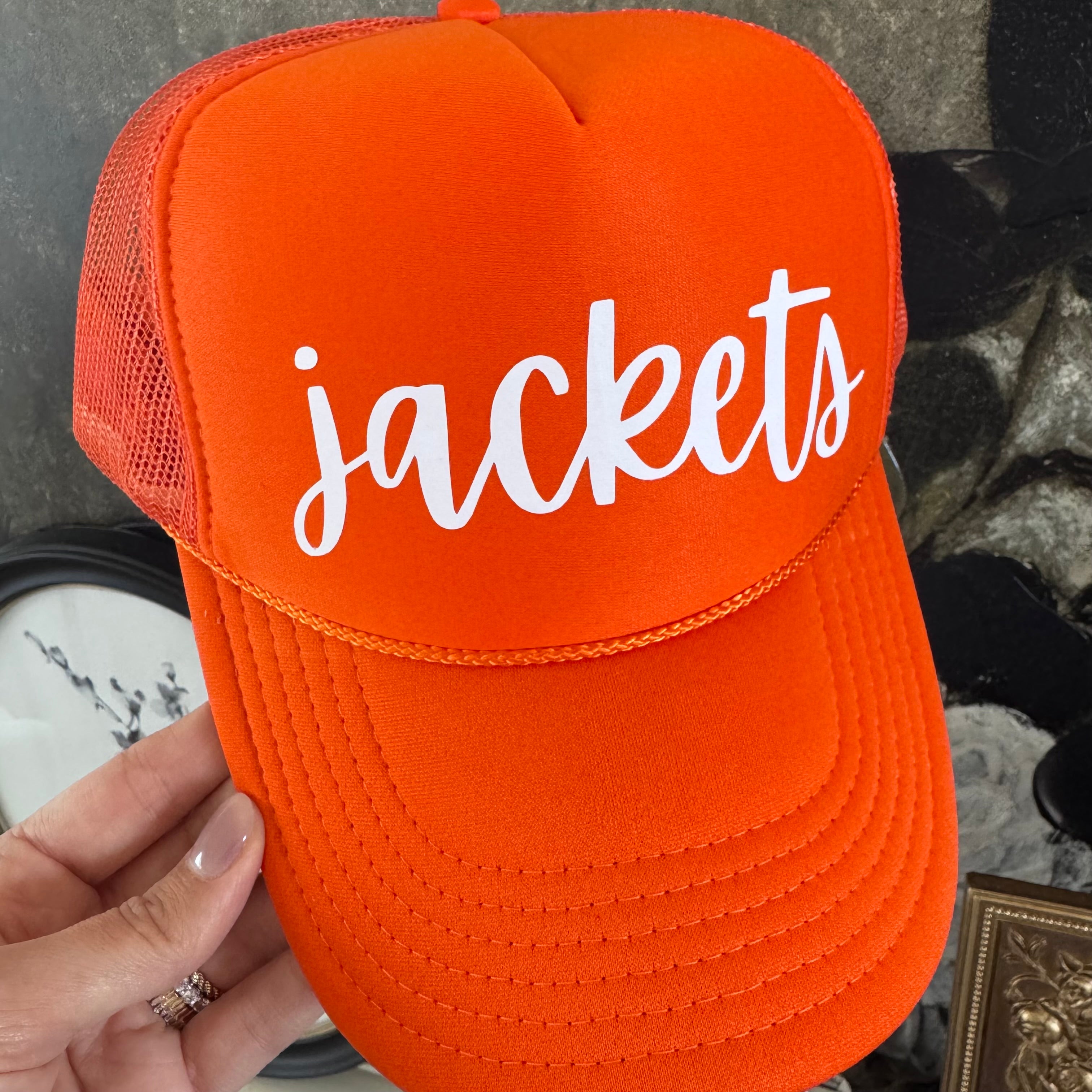 Jackets White Hat Orange