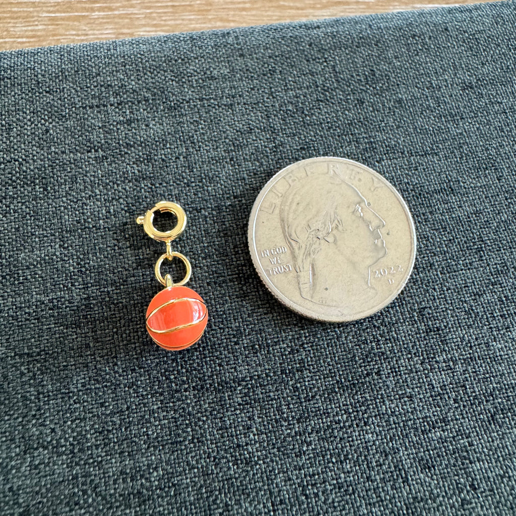 Basketball Round Charm with clasp