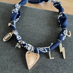 Football Bandana Necklace Navy Blue