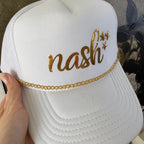 Nash Stars White Hat with chain